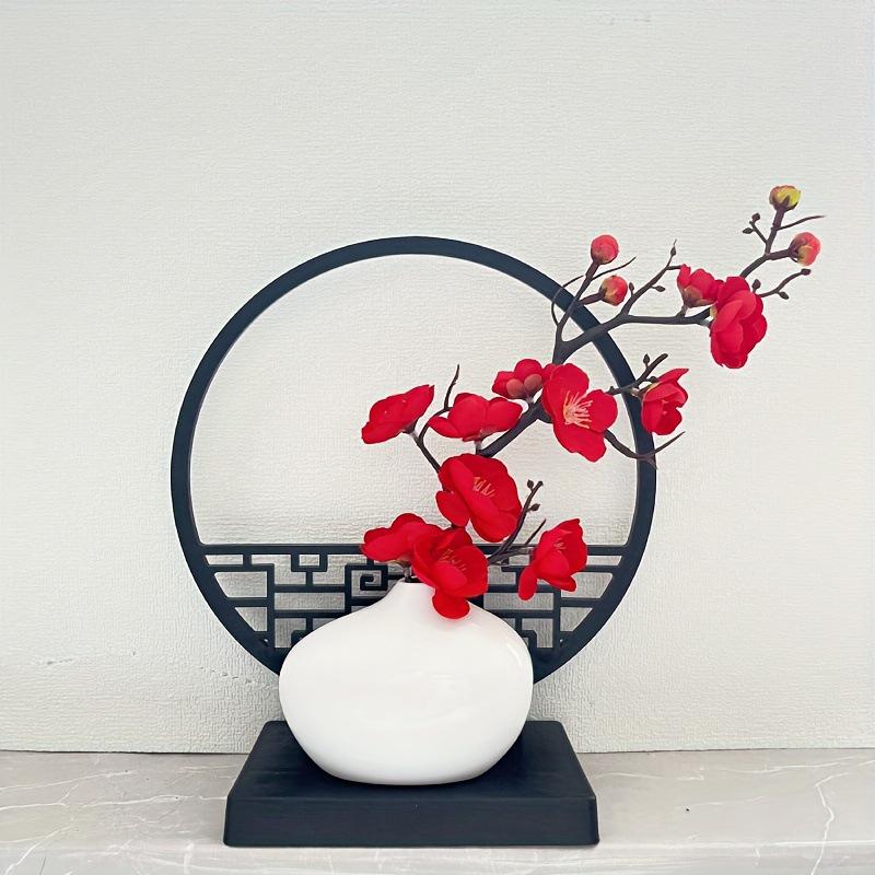 Ornament Creativitate Plastic Curte Stil Chinezesc Foaier Mini Decor Vază Ecran Elegant