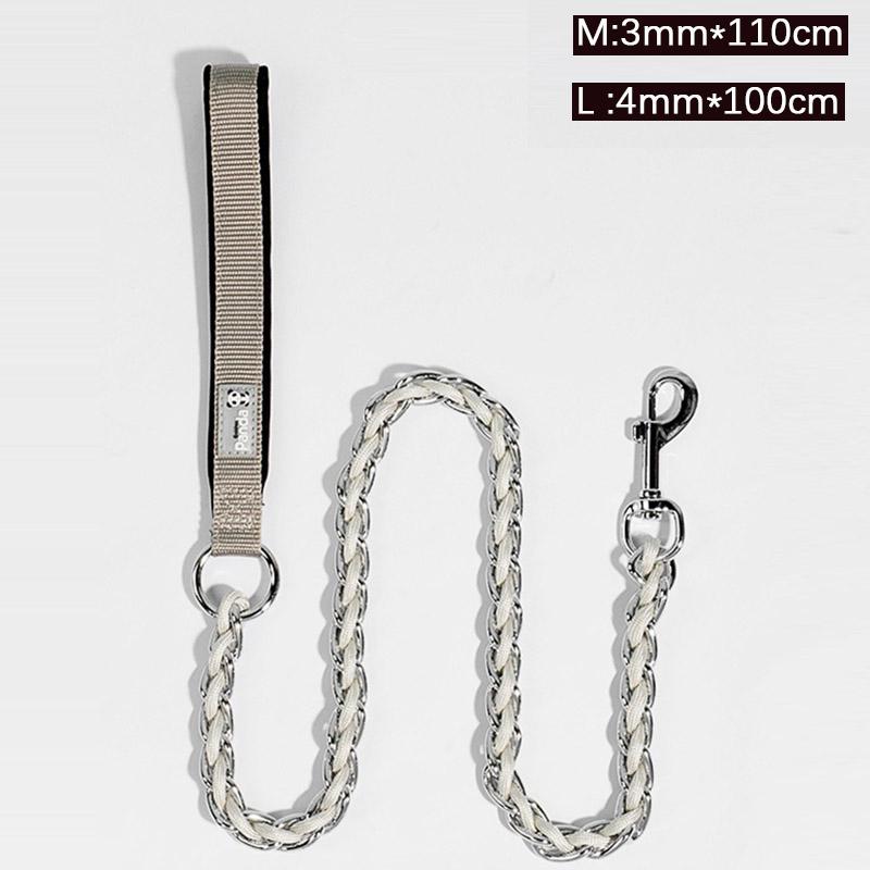 Walking Dog Leash With Continuous Bite Resistance P-Chain P-Shaped rope Collar Anti Bite Break Medium-Sized Large Dog Pet Chain