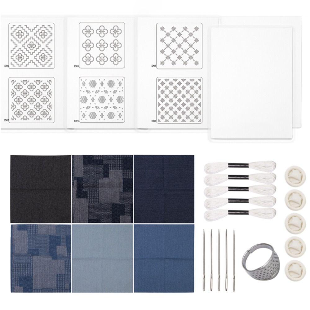 Water Soluble Sashiko Embroidery Beginner Set Hand Quilting Sewing Supplies  for Beginners