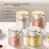 Tarro de Condimentos para el Hogar de Cocina Botella de Condimentos Compartimento con Cuchara Separación Caja de Almacenamiento de Condimentos