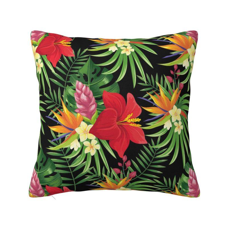Hawaii Floral Tropical Flowers Leaves Cushion Cover x cm Polyester Throw Pillow Case Home Decoration Bedding Pillowcase