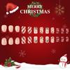 Christmas Press on Nails Medium Square Fake Nails Xmas Nails Press ons with Winterberry,Candy Cane,Snowflake,Santa Hat Design Reusable Artificial