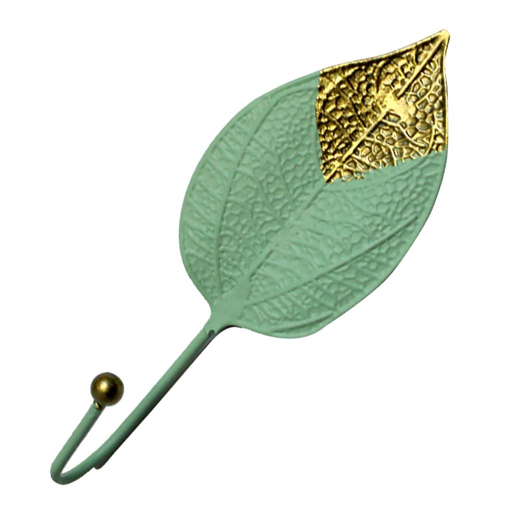 

Nordic Green Gold Single Leaf Hanging Hook Mini Wall Key Hook Home green f