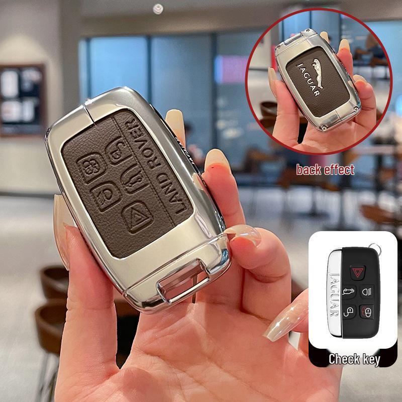 Jaguar XFL/XEL/F-Pace/XJL/F-Type/E-Pace High-End Leather Metal Key Case for Men & Women
