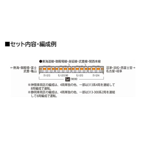 TOMYTEC TOMIX N Gauge JR 315 3000 Series Set, Model Train, 98598
