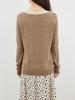 2024 Spring/Autumn Women's V-Neck Wool Cardigan - Color Block & Patchwork Design, Elegant & Versatile Knit Jacket