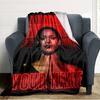 Name Custom Rihanna Savage Print Flannel Blanket High Quality Warm Comfortable Cover for All Seasons Perfect for Gifts Home Decor