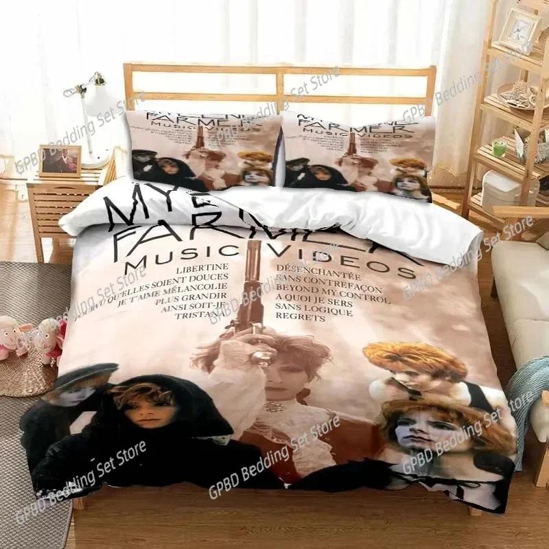 Singer Mylene Farmer Bedding Set 3D Printed Suitable For Bedroom Duvet Cover Set With Pillowcases Kids Home Textile
