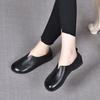 Women's autumn new round head flat shoes soft sole soft surface comfortable single shoes first layer cowhide four seasons shoes
