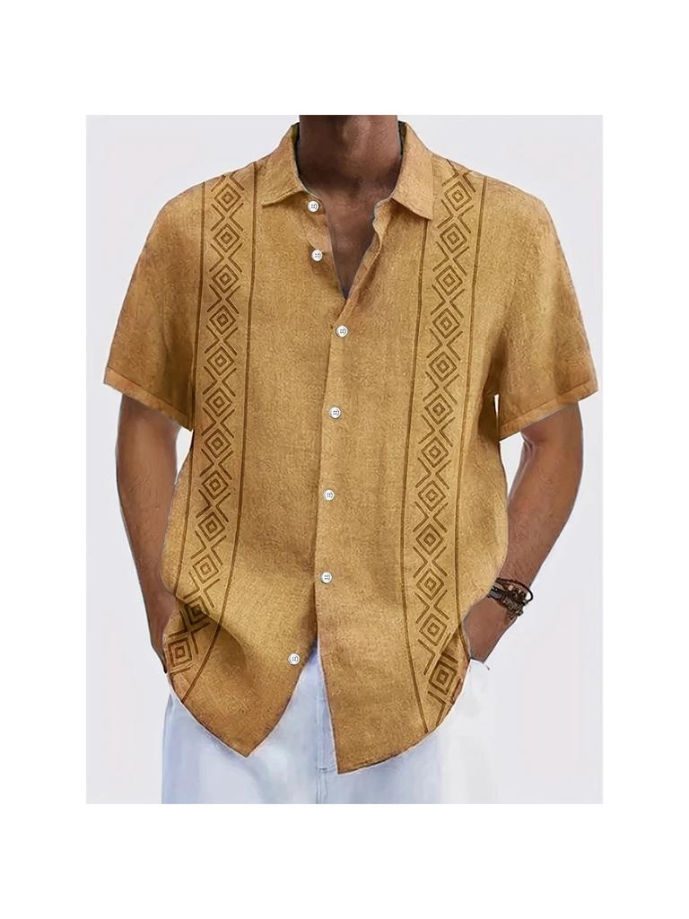 Stile Etnico Stampato 3D Camicie da Spiaggia Hawaiane Uomo Donna Moda Casual Streetwear Vintage Camicia a Maniche Corte Camicetta Abbigliamento Uomo