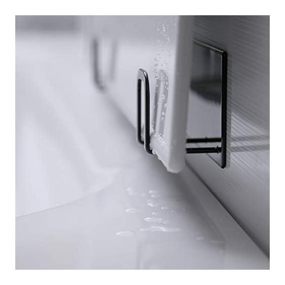 Yamazaki Jitsugyo Tower Magnetic Bath Lid Holder (For Combination, Black 9890)