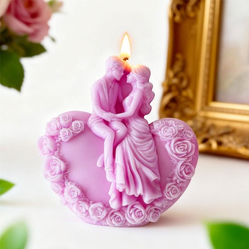 Silicone Candle Making Molds,Heart Epoxy Resin Casting Mold Aromatherapys Candle Soap Making Home Art Crafts Decors