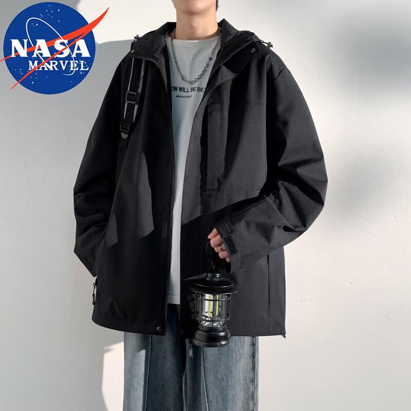 NASA MARVEL Herren Kapuzen-Windbreakerjacke
