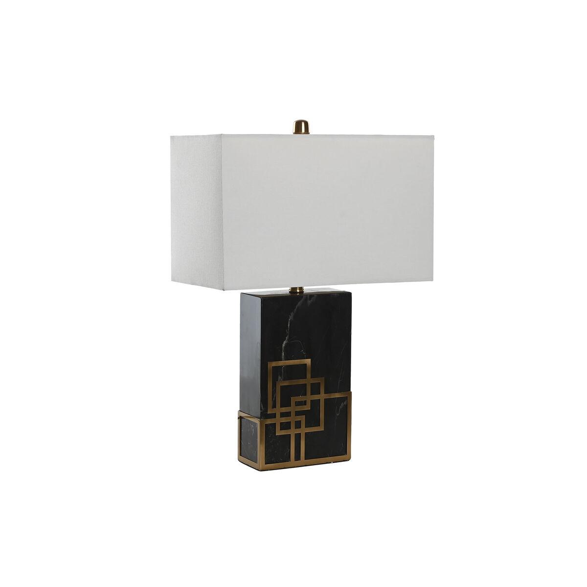 

Lampe de bureau DKD Home Decor 40 x 23 x 58 cm Noir Doré Métal Blanc 220 V 60 W