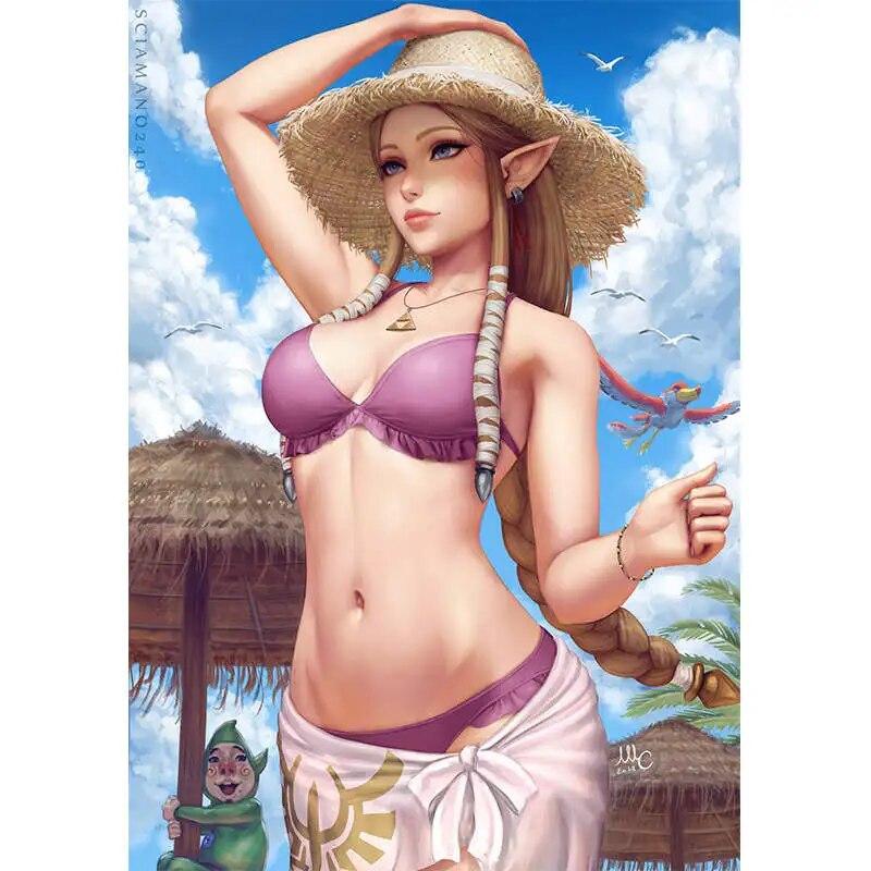 Print Storage Room 3D Nude Sexy Anime Girl Art Posters HD Wall Art Canvas Painting for Living Room Home Decor Picture