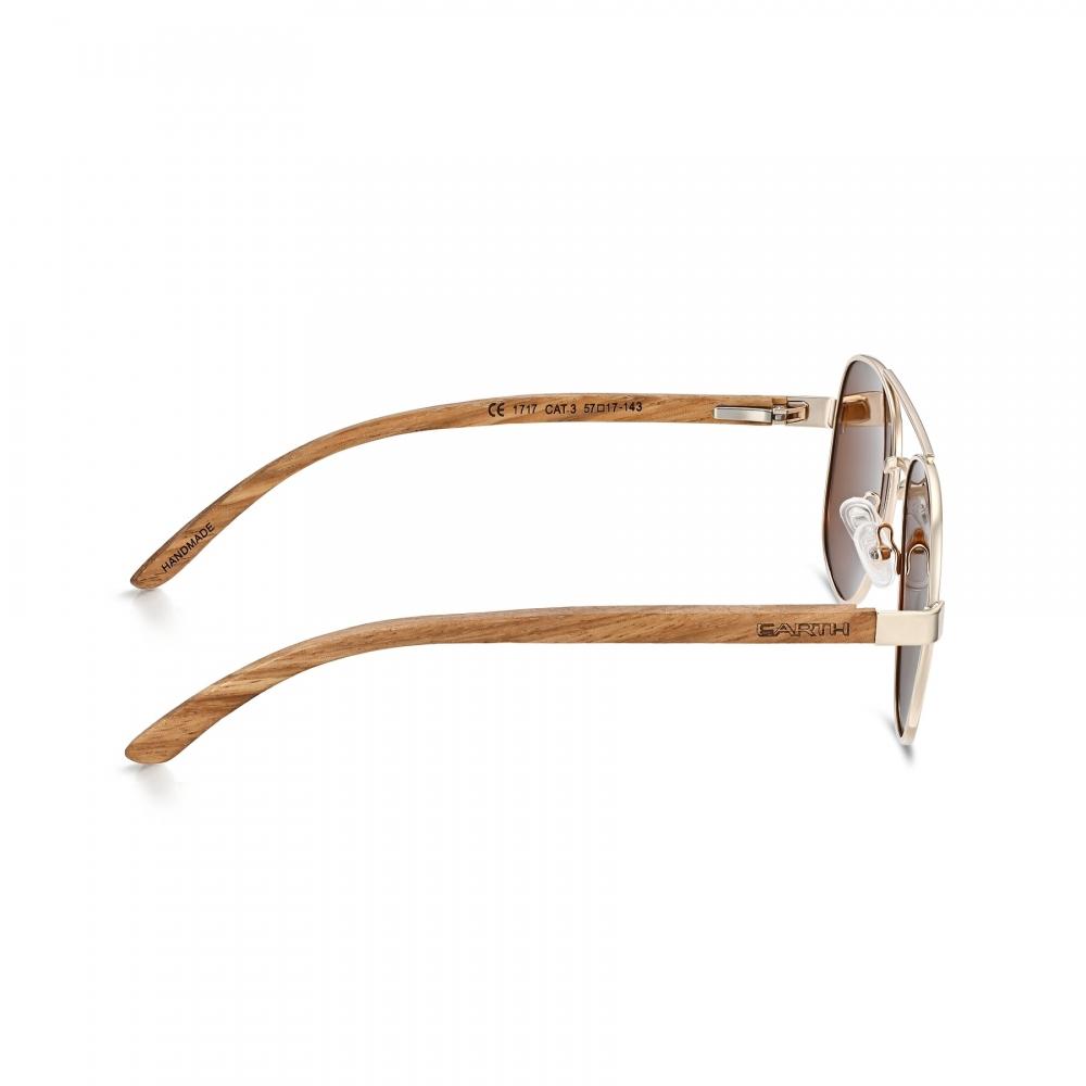 Earth Wood Kotor Polarized Sunglasses Dark Brown Black