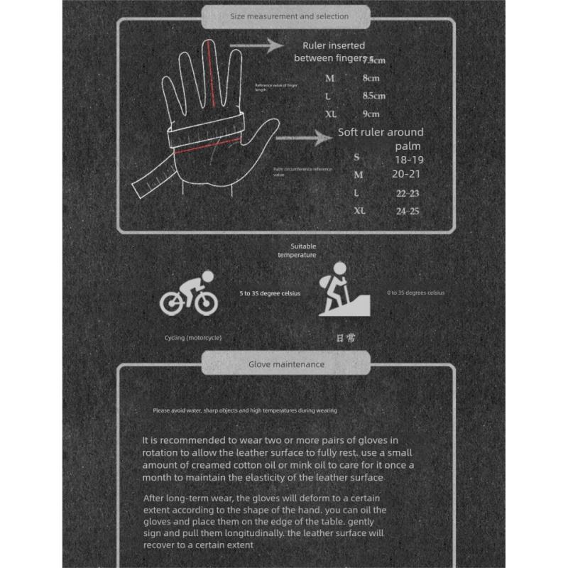 Vintage Motocyklové Rukavice Pravá Kůže Větruodolné & Nárazuvzdorné Podzimní Zimní Unisex pro Jezdce Prodyšné Odolné Luvas