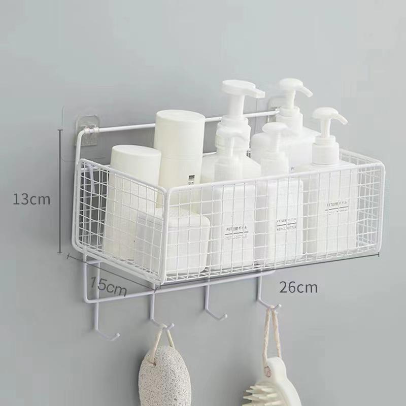 Punch-Free Bathroom Wall Shelf: Vanity & Toilet Storage Organizer