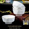 ZISIZ Hand-Painted Gold Ceramic Noodle Bowls