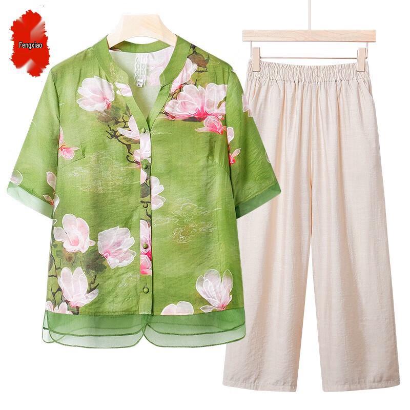Elegant Summer Two-Piece Set for Middle-Aged Women