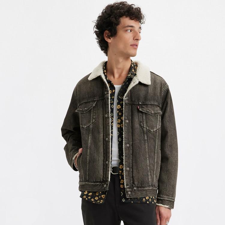 Levis Button-Down Collar Denim Jacket Men jackets Gray A5784-0001