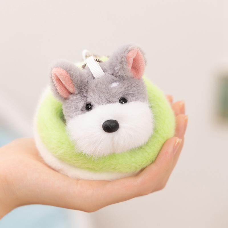 Cute Dog Pendant 10CM Love Dog Nest Series Plush Pendant Schnauzer,Corgi Dog,Teddy Dog Keychain Stuffed Animal Puppy Kid Gift