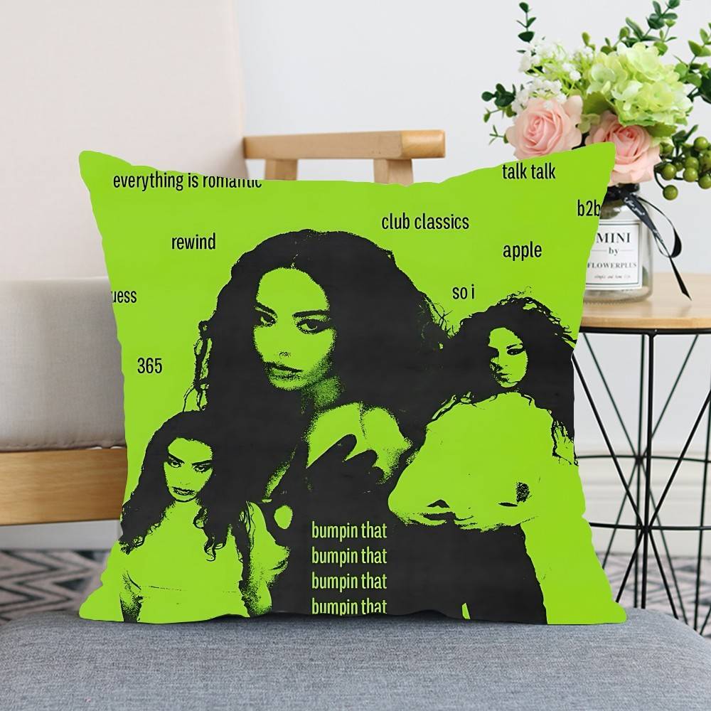 Singer CCharli Xcx Throw Pillow Covers Pattern Cushion Cover Suitable For Sofa Bedroom Car Pillow Cover