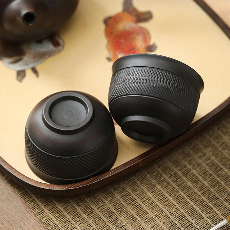 1 Pc Chinese Vintage Purple Pottery Ceramic Tea Cup Household Handmade Ceramic Teacup Travel Personal Beauty Master Cup Teaware