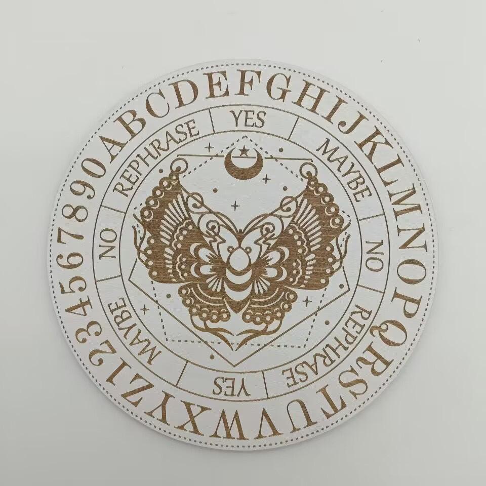 Black and White Seven-Star Array Wooden Energy Plate - Meditation and Home Decor