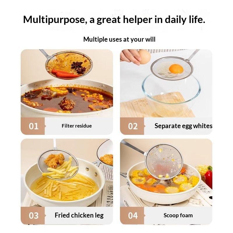 304 Stainless Steel Fine Mesh Strainer 100 Mesh Super Dense Handheld Sifter for Kitchen Food Juice Tea Filter