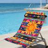 Mexicaanse Zon Bloemig Strandlaken – Extra Groot Sneldrogend Zandvrij met Levendige Gestreepte Print voor Fiesta Strand & Zwembaddagen