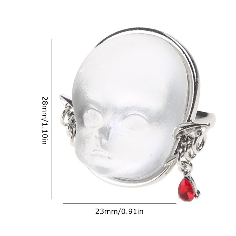 Baby Face Adjustable Ring Open Rings Fashion Adjustable Finger Rings Alloy Material Open Rings Gift for Women Girlfriend