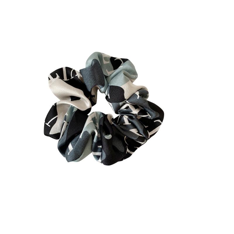 Haargummi Stoff Niedlicher Blumendruck Große Scrunchies Schlicht Frisch Haargummi Haaraccessoires