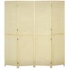 Room Divider, Freestanding Privacy Screen, 4 Panel Folding, 180 X 180cm, Natural