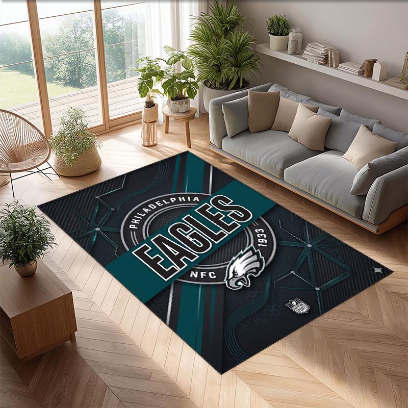 Philadelphia Eagles Kristall Samt Teppich Weich Anti?Rutschfeste Fußmatte Bequemer Wohnzimmer Schlafzimmer Dekor Teppich