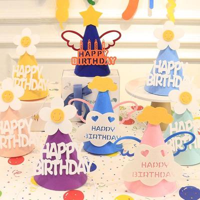 Chapeau de Fête d'Anniversaire Tendance Décoration pour Enfants et Adultes