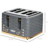 Four-Slice Rippled Toaster - Grey