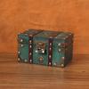 Vintage Wooden Treasure Chest with Lock - Jewelry Box & Film Prop