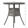 70 cm Wood-Effect Rattan Garden Table - Natural Wood Finish