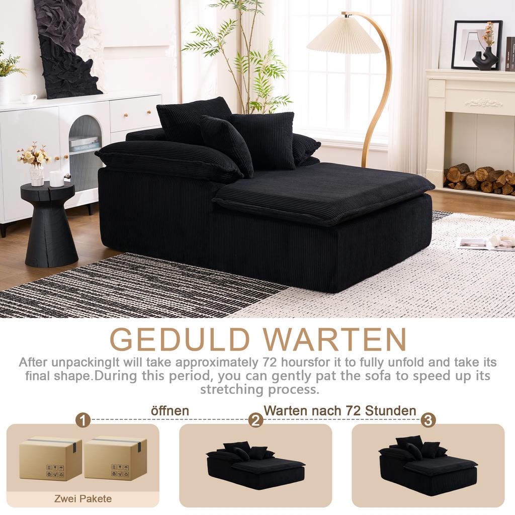 A 46cm high reclining sofa, with a frameless design. A more comfortable reading sofa, equipped with wide armrests, no need for installation.