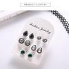 5 Pairs Retro Bohemia Style Earring Set Shimmer Crystal Ear Studs