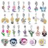 Charms cu flori Se potrivesc bratari Floarea soarelui Argint 925 Lalea Sakura Margareta Trandafir Flori margele Fabricare de bijuterii DIY