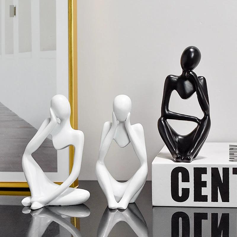 Nordic Resin Creative Sculpture - Left & Right Dual-Face Home & Living Room Entrance Table Decor (Mini Luxury Ornament)