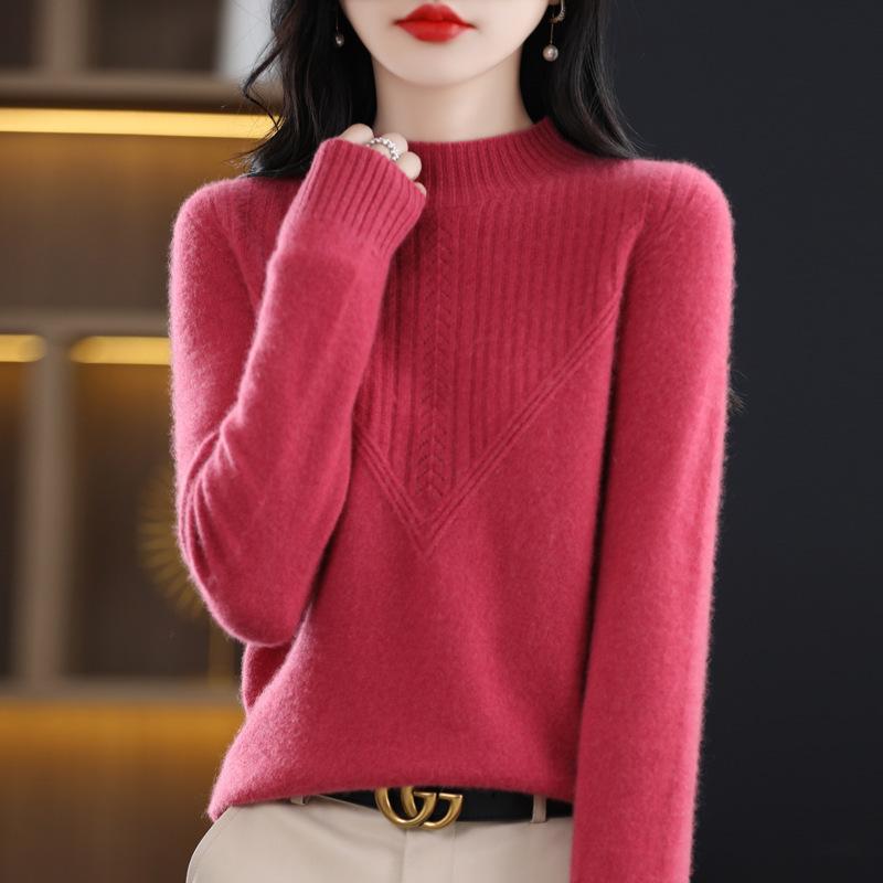 Autumn Women's Urban Style Temperament Commuter Pullover Half High Neck Regular Sweater