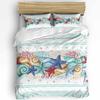 Blue Marine Coral Shells Starfish Duvet Cover With Pillow Case Custom 3pcs Bedding Set Quilt Cover Double Bed Home Textile