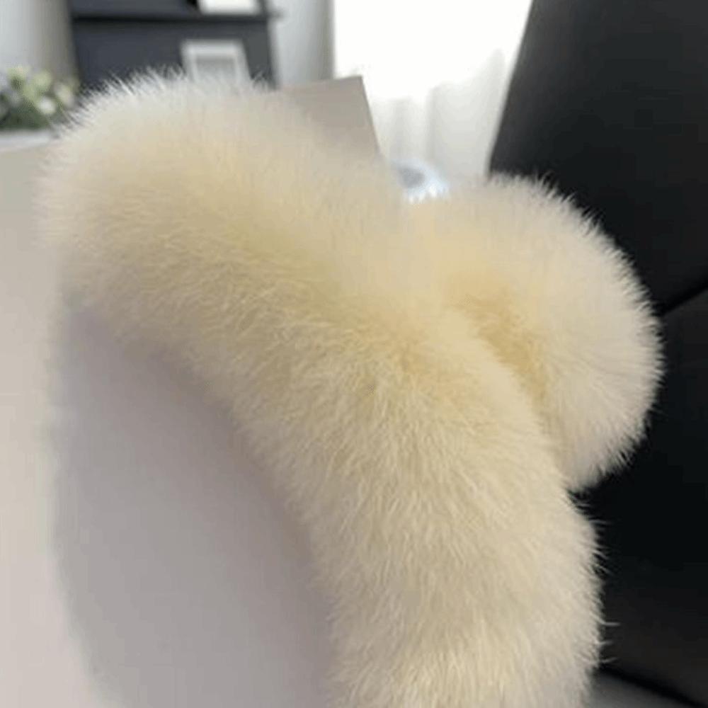 Rabbit Fur Korean Style Hair Clip Plush Hair Claw Female Hair Accessories Leopard Grasp Clip G