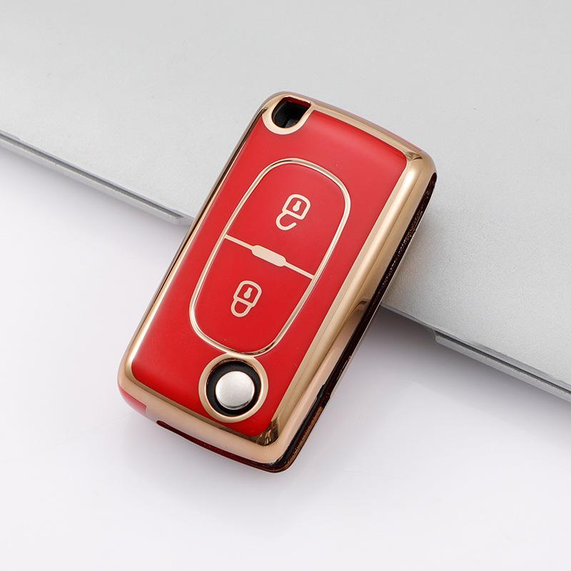 

Модный ТПУ Чехол-Крышка для Ключа Автомобиля Для Peugeot 207 307 308 407 607 807 Защищенный Брелок 2 buttons красный