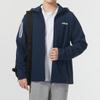 Adidas Striped Logo Print Outdoor Casual Sports Training Jacket Men Jacket Dark-Blue JE3553