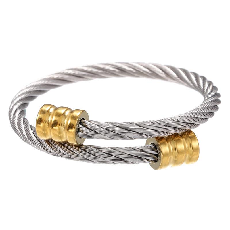 Unique Retro Style Stainless Steel Wrapped Geometric Bracelet Fashion Unisex Accessory Gift