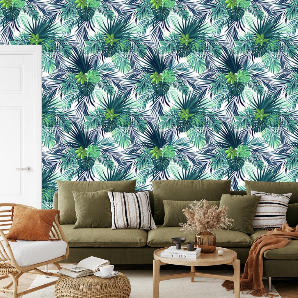 Dark Exotic Leaves Wallpaper for Living Room and Bedroom 50x1000